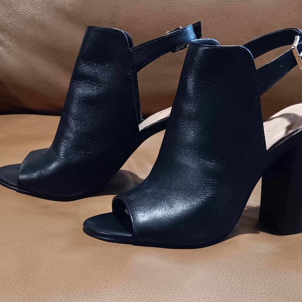Aldo bootie sandal 7.5, slingback, black leather, like new!